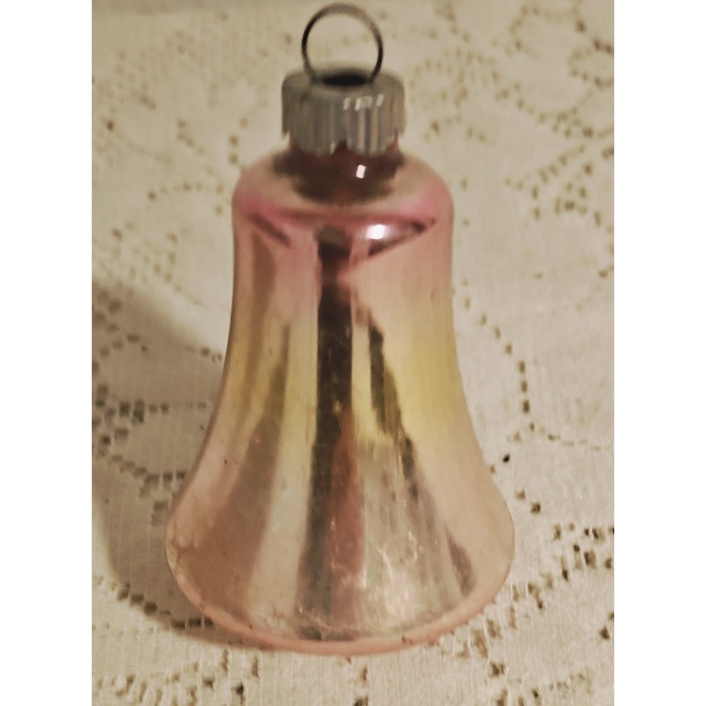 Faded Vintage SHINY BRITE bell ombre colored mercury christmas tree ornament